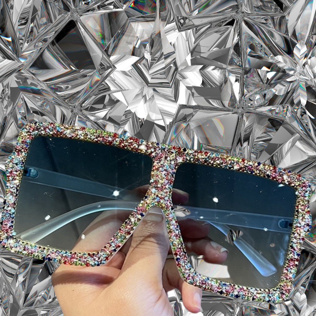 Designer sales rhinestone sunglasses