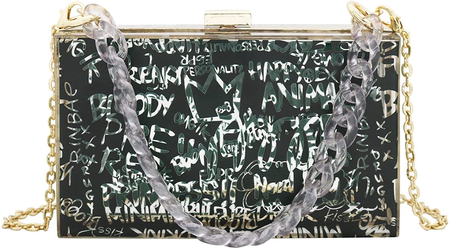 Acrylic Graffiti Clutch